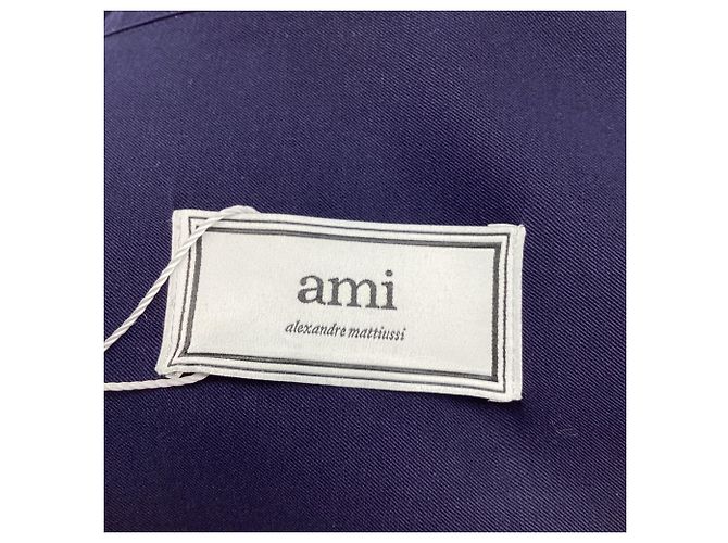 Camisa Botão Ami em Viscose Azul Marinho - vista 7