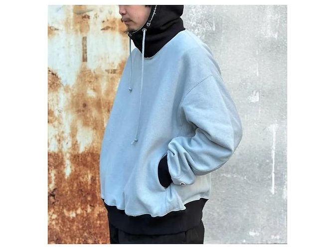 Autre Marque N.HOOLYWOOD × Champion SUDADERA CON CUELLO ALTO Sudadera De Mezcla De Algodón Azul - vue 3