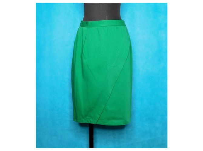 Conjunto de saia e blazer Yves Saint Laurent Rive Gauche verde algodão - vista 5