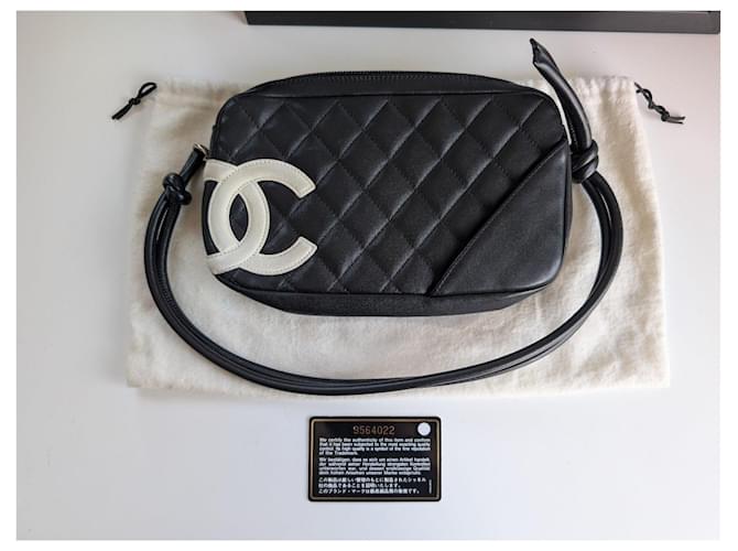 Pochette Chanel Cambon Nero Bianco - vista 5