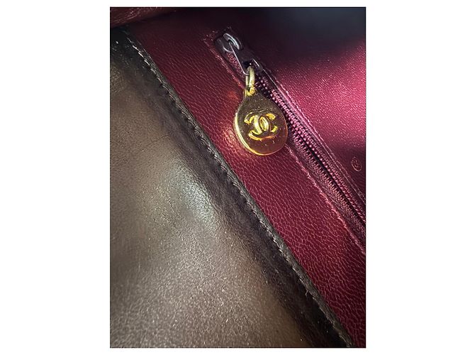 Borsa Classic Flap Chanel in pelle marrone scuro - vista 19