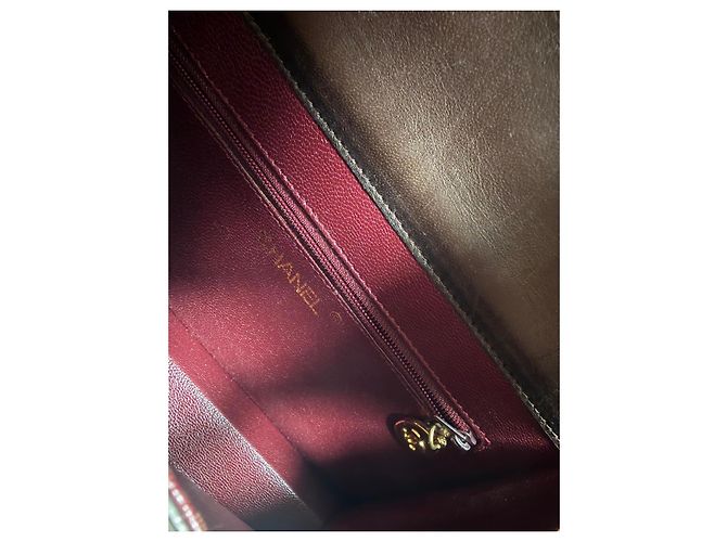 Borsa Classic Flap Chanel in pelle marrone scuro - vista 21
