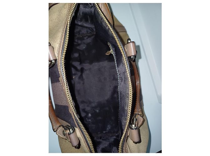 Borsa Gucci Boston in pelle e tela marrone - vista 10