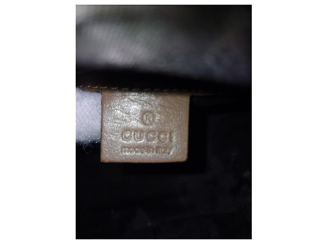 Borsa Gucci Boston in pelle e tela marrone - vista 9