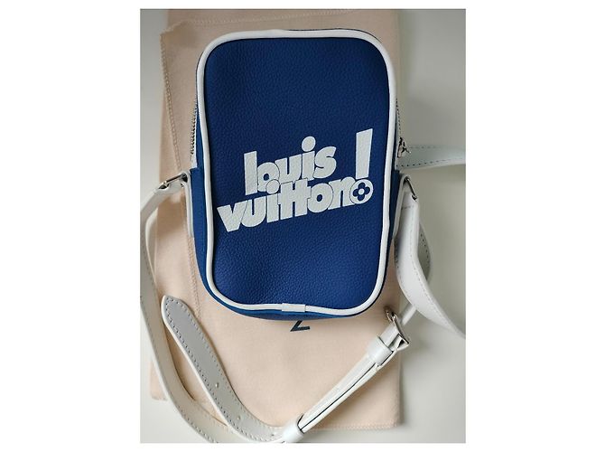Borsa a tracolla Louis Vuitton Danube Blu Eggshell in tela Bianco sporco - vista 2
