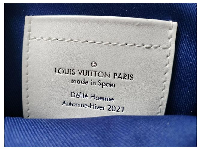 Borsa a tracolla Louis Vuitton Danube Blu Eggshell in tela Bianco sporco - vista 6