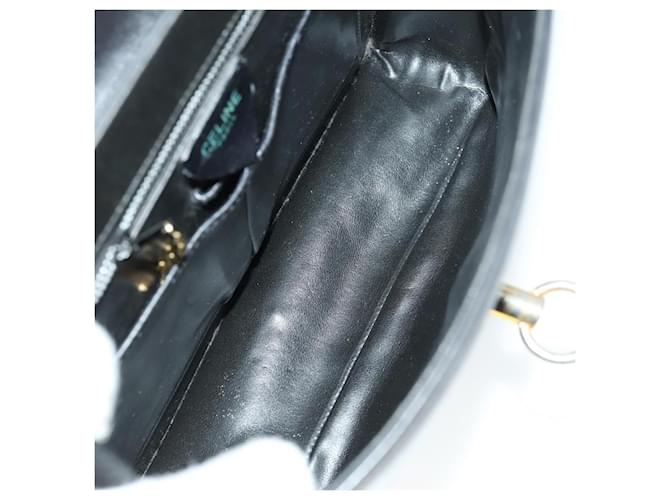 Céline Borsa a Spalla CELINE in Pelle Nera e Oro Auth hk3373 Nero D'oro - vista 11