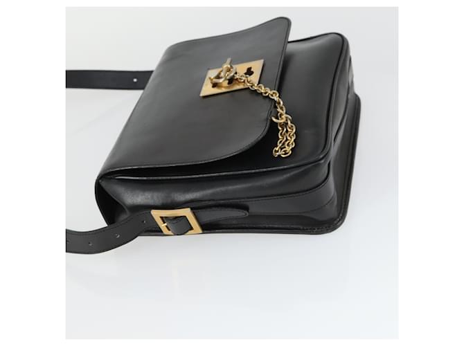 Céline Borsa a Spalla CELINE in Pelle Nera e Oro Auth hk3373 Nero D'oro - vista 4