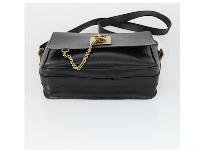 Céline Borsa a Spalla CELINE in Pelle Nera e Oro Auth hk3373 Nero D'oro - vista 5