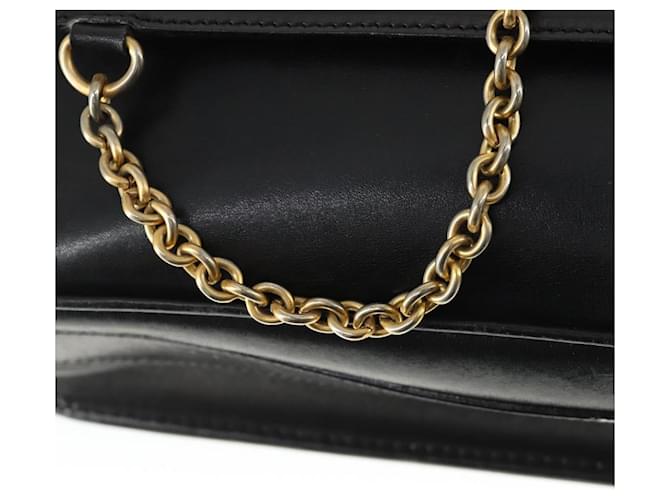 Céline Borsa a Spalla CELINE in Pelle Nera e Oro Auth hk3373 Nero D'oro - vista 9