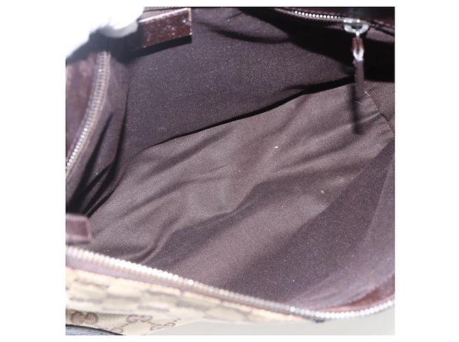 Borsa a Spalla GG Canvas Gucci Beige Argento 114273 Auth fm5091 - vista 11