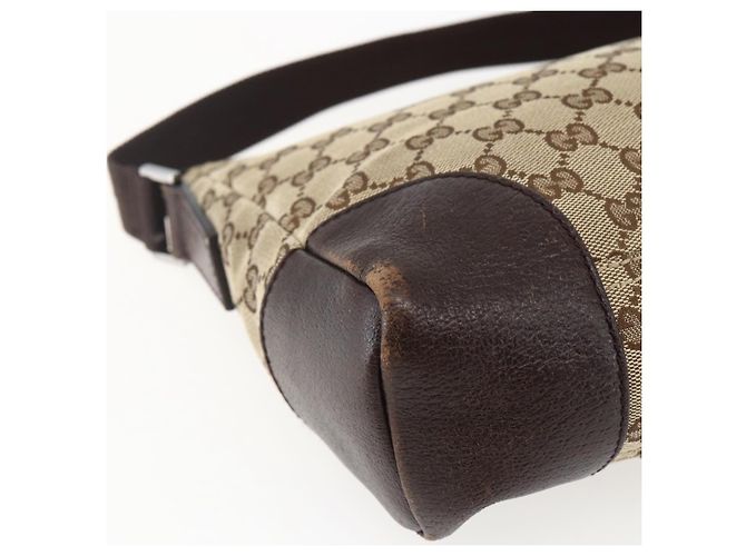 Borsa a Spalla GG Canvas Gucci Beige Argento 114273 Auth fm5091 - vista 14