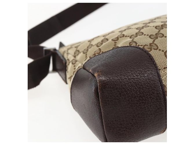 Borsa a Spalla GG Canvas Gucci Beige Argento 114273 Auth fm5091 - vista 16