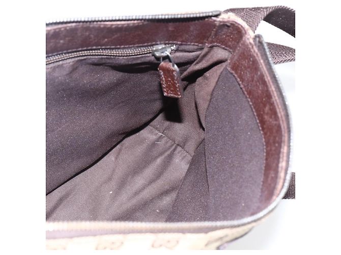 Borsa a Spalla GG Canvas Gucci Beige Argento 114273 Auth fm5091 - vista 19
