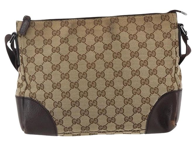 Borsa a Spalla GG Canvas Gucci Beige Argento 114273 Auth fm5091 - vista 2
