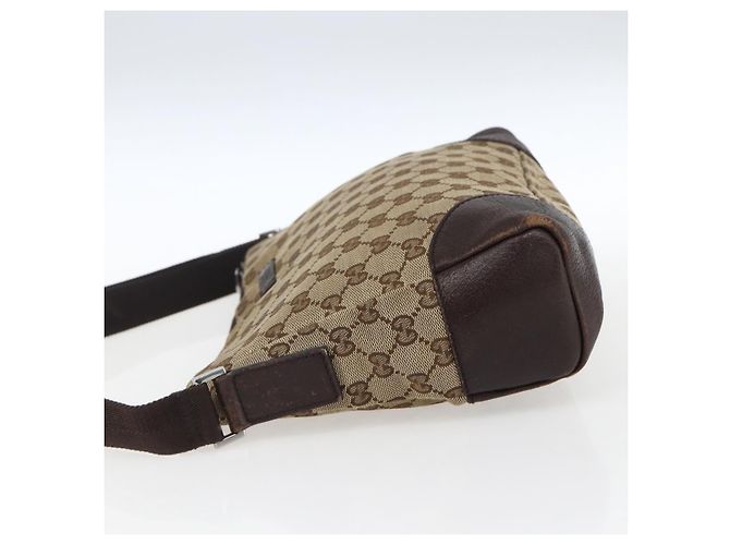 Borsa a Spalla GG Canvas Gucci Beige Argento 114273 Auth fm5091 - vista 3