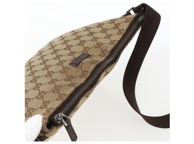 Borsa a Spalla GG Canvas Gucci Beige Argento 114273 Auth fm5091 - vista 6