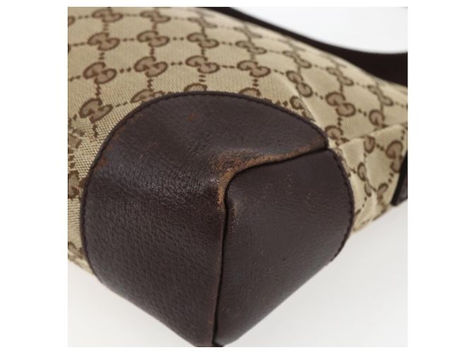 Borsa a Spalla GG Canvas Gucci Beige Argento 114273 Auth fm5091 - vista 9