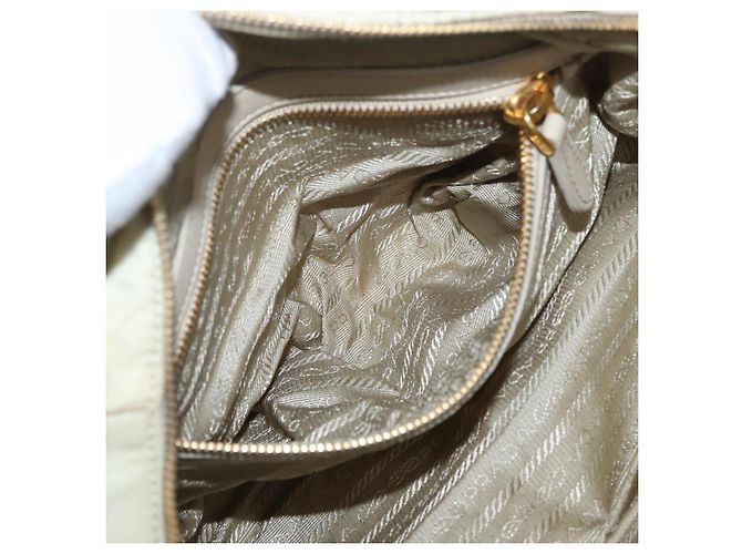 PRADA Borsa a mano arricciata in nylon 2 in 1 avorio oro Auth 173201 D'oro Crudo - vista 25