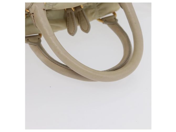 PRADA Borsa a mano arricciata in nylon 2 in 1 avorio oro Auth 173201 D'oro Crudo - vista 7