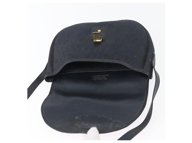 Borsa a spalla in tela a nido d'ape Christian Dior Nero Oro Auth 173474 D'oro - vista 10
