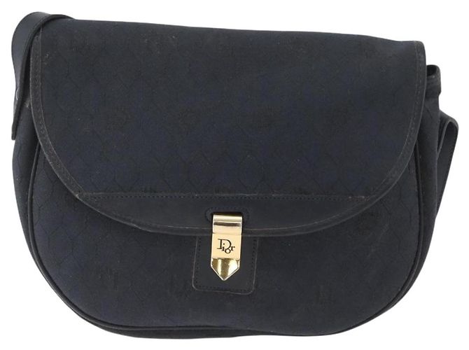 Borsa a spalla in tela a nido d'ape Christian Dior Nero Oro Auth 173474 D'oro - vista 13