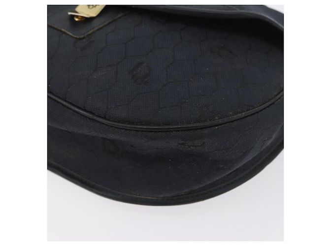 Borsa a spalla in tela a nido d'ape Christian Dior Nero Oro Auth 173474 D'oro - vista 14