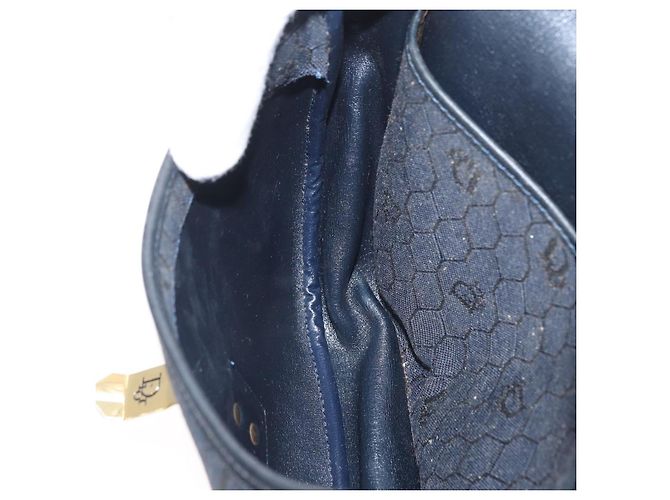 Borsa a spalla in tela a nido d'ape Christian Dior Nero Oro Auth 173474 D'oro - vista 19