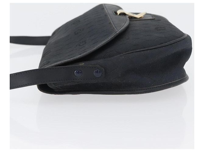 Borsa a spalla in tela a nido d'ape Christian Dior Nero Oro Auth 173474 D'oro - vista 4