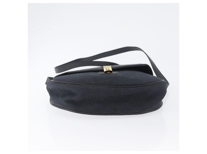 Borsa a spalla in tela a nido d'ape Christian Dior Nero Oro Auth 173474 D'oro - vista 5
