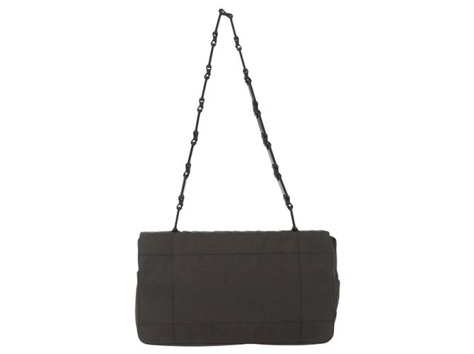 Bolso de Hombro PRADA de Nylon y Cuero Caqui Auth 173639 - vista 2