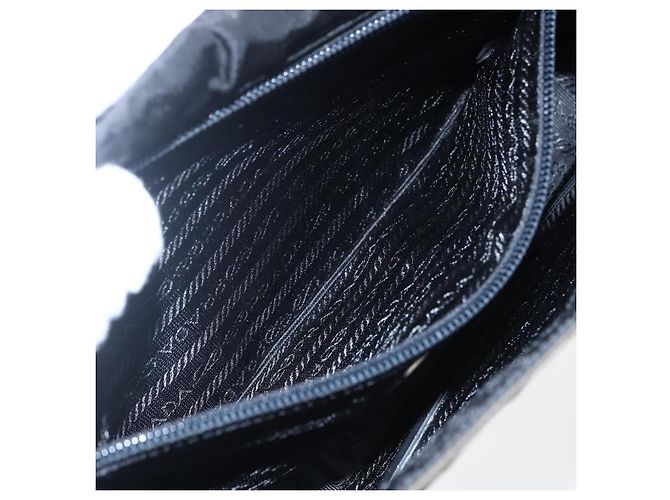 Bolso de Hombro PRADA de Nylon y Cuero Caqui Auth 173639 - vista 22