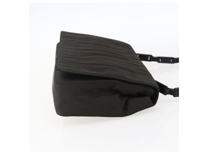 Bolso de Hombro PRADA de Nylon y Cuero Caqui Auth 173639 - vista 4