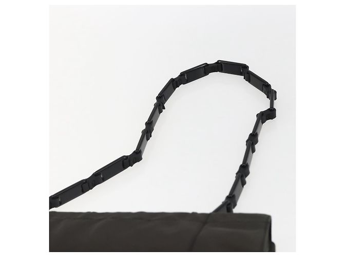 Bolso de Hombro PRADA de Nylon y Cuero Caqui Auth 173639 - vista 8