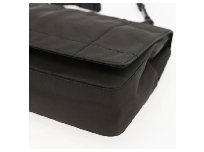 Bolso de Hombro PRADA de Nylon y Cuero Caqui Auth 173639 - vista 9