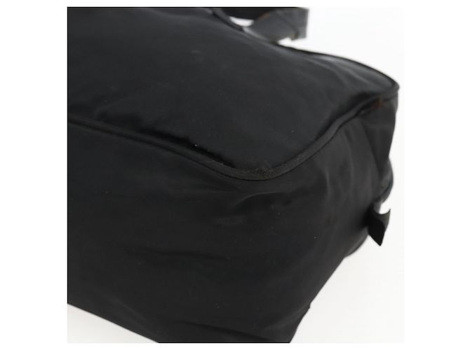 PRADA Borsa a mano in nylon nero argento Auth 173607 - vista 14