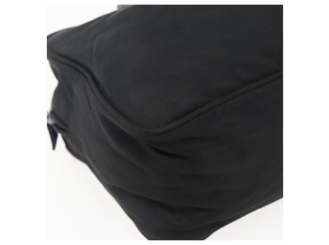 PRADA Borsa a mano in nylon nero argento Auth 173607 - vista 15