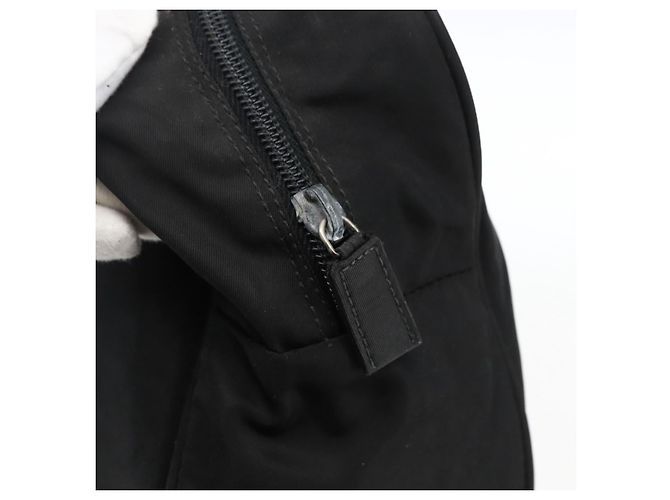 PRADA Borsa a mano in nylon nero argento Auth 173607 - vista 18