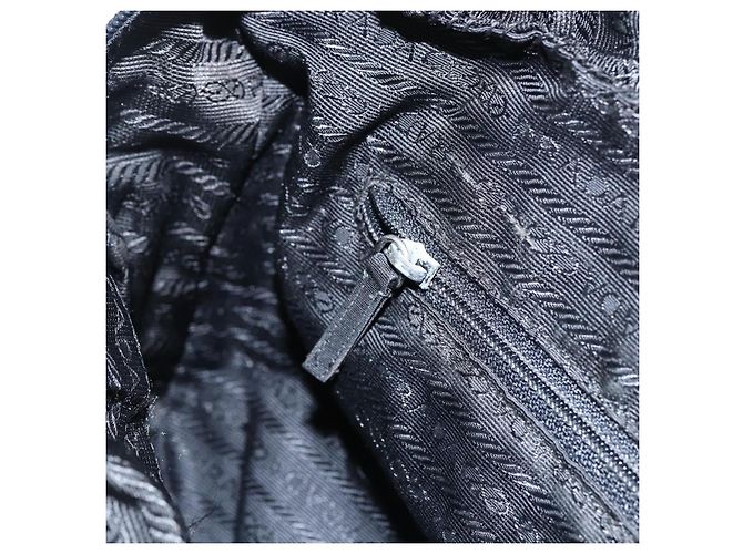 PRADA Borsa a mano in nylon nero argento Auth 173607 - vista 23