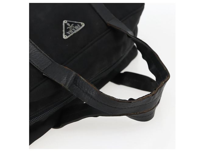 PRADA Borsa a mano in nylon nero argento Auth 173607 - vista 7
