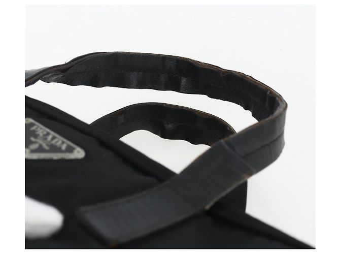 PRADA Borsa a mano in nylon nero argento Auth 173607 - vista 8