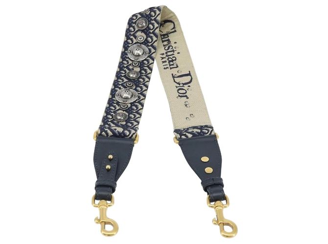 Cinghia in Tela Trotter Christian Dior 36,6"" Blu Navy Auth ep13579 - vista 2