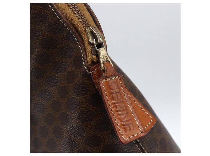 Céline Sac à main en toile Macadam CELINE en cuir PVC 2 en 1 marron or Auth ep13453 Doré - vue 10