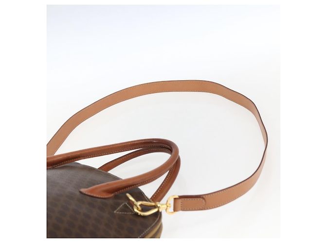 Céline Sac à main en toile Macadam CELINE en cuir PVC 2 en 1 marron or Auth ep13453 Doré - vue 14