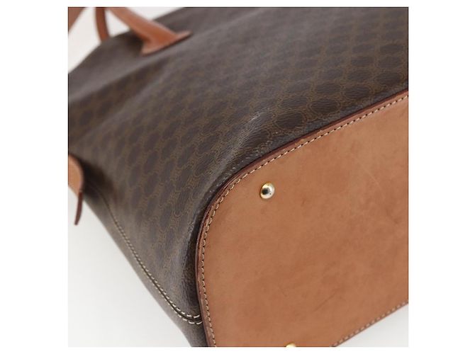 Céline Sac à main en toile Macadam CELINE en cuir PVC 2 en 1 marron or Auth ep13453 Doré - vue 15