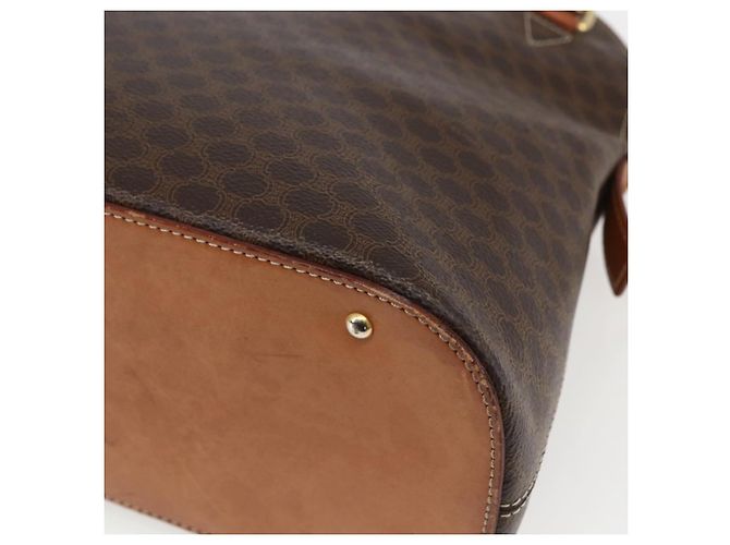 Céline Sac à main en toile Macadam CELINE en cuir PVC 2 en 1 marron or Auth ep13453 Doré - vue 16