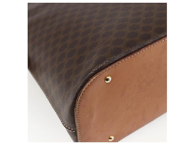 Céline Sac à main en toile Macadam CELINE en cuir PVC 2 en 1 marron or Auth ep13453 Doré - vue 17
