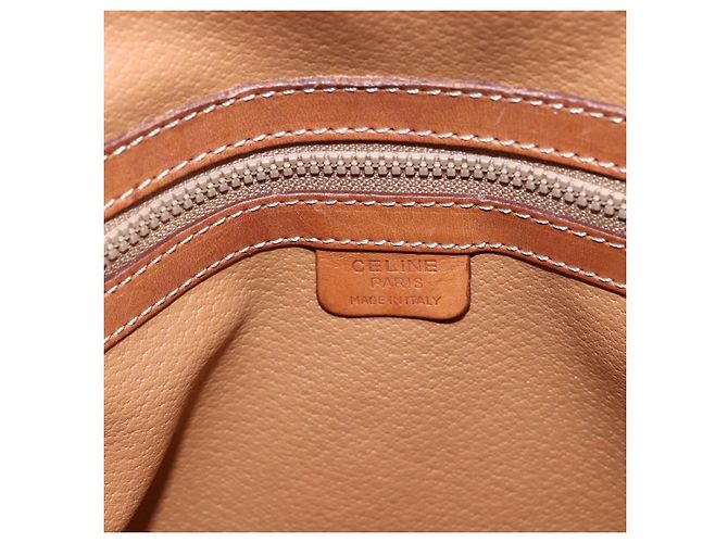 Céline Sac à main en toile Macadam CELINE en cuir PVC 2 en 1 marron or Auth ep13453 Doré - vue 19