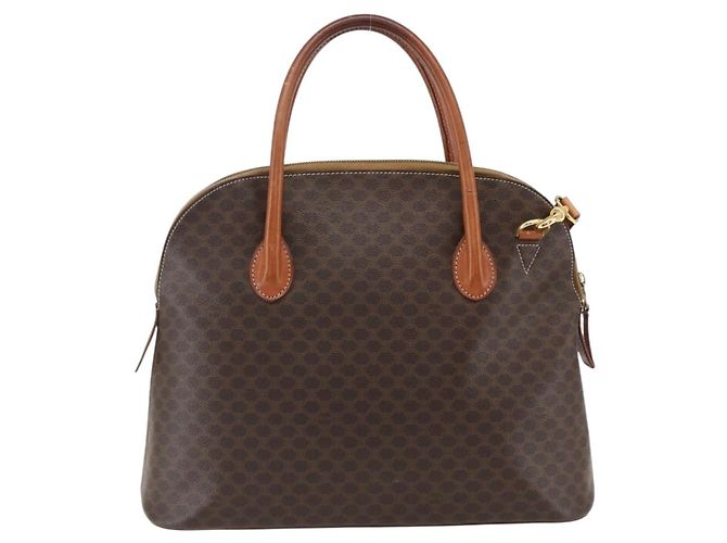 Céline Sac à main en toile Macadam CELINE en cuir PVC 2 en 1 marron or Auth ep13453 Doré - vue 2