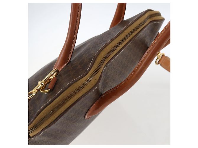 Céline Sac à main en toile Macadam CELINE en cuir PVC 2 en 1 marron or Auth ep13453 Doré - vue 6